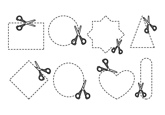 700x490 Cut Here Vector Set