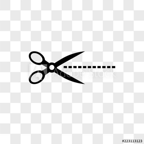 500x500 Cut Here Vector Icon Isolated On Transparent Background, Cut Here