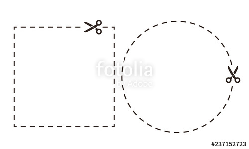 500x300 Cut Line With Scissors Cut Here Symbol Stock Image And Royalty