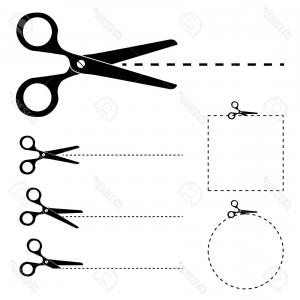 300x300 Photostock Vector Simple Flat Black Vector Scissors Icon Cut Here