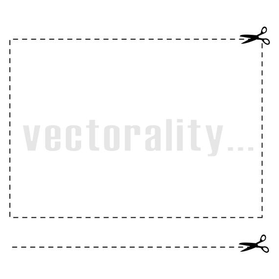 570x570 Scissors Cut Here Out Dotted Line Guide Vector Art Etsy
