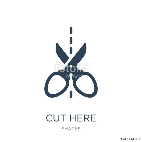 500x500 Cut Here Icon Vector On White Background, Cut Here Trendy Filled