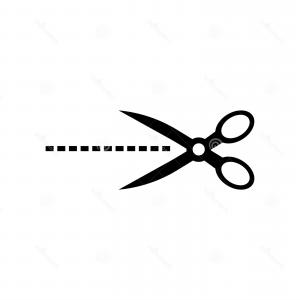 300x300 Cut Here Icon Vector Isolated White Background Sign Transparent