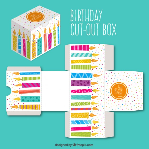 626x626 Cute Cut Out Box With Birthday Candles Free Vectors Ui Download