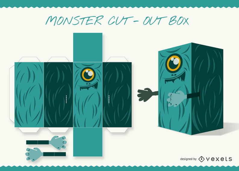 794x570 Monster Cut Out Box Paper Craft
