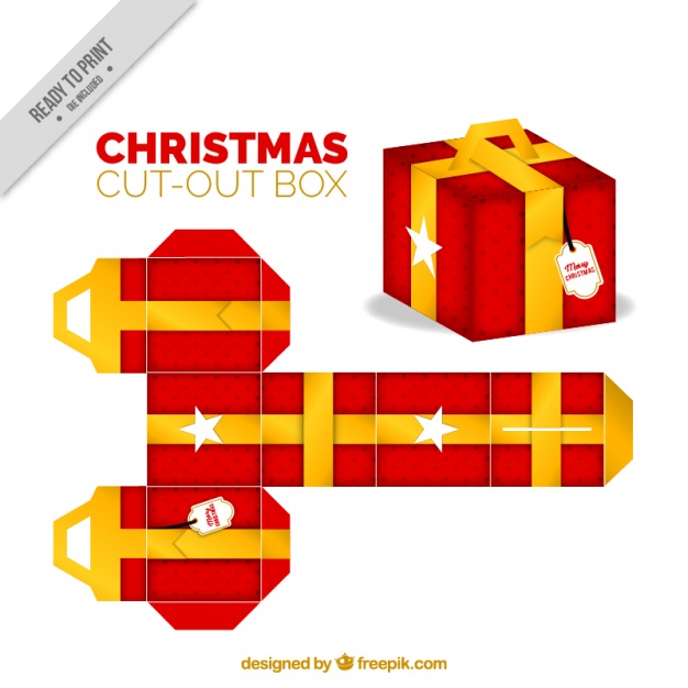 626x626 Christmas Cut Out Gift Box Vector Free Download
