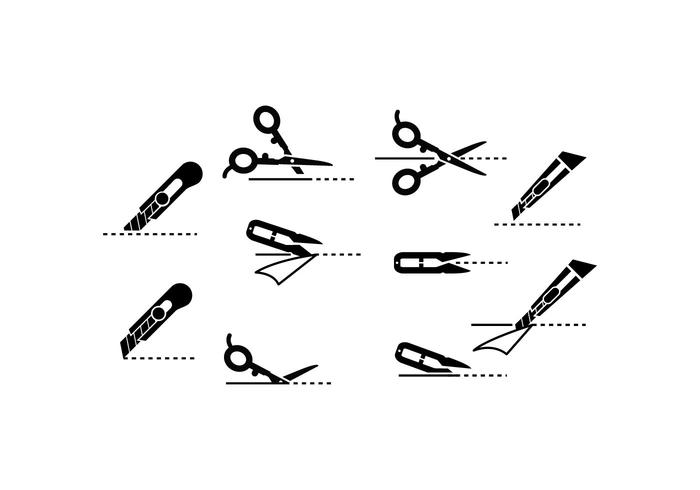 700x490 Free Scissors Icon With Cutting Lines Vector