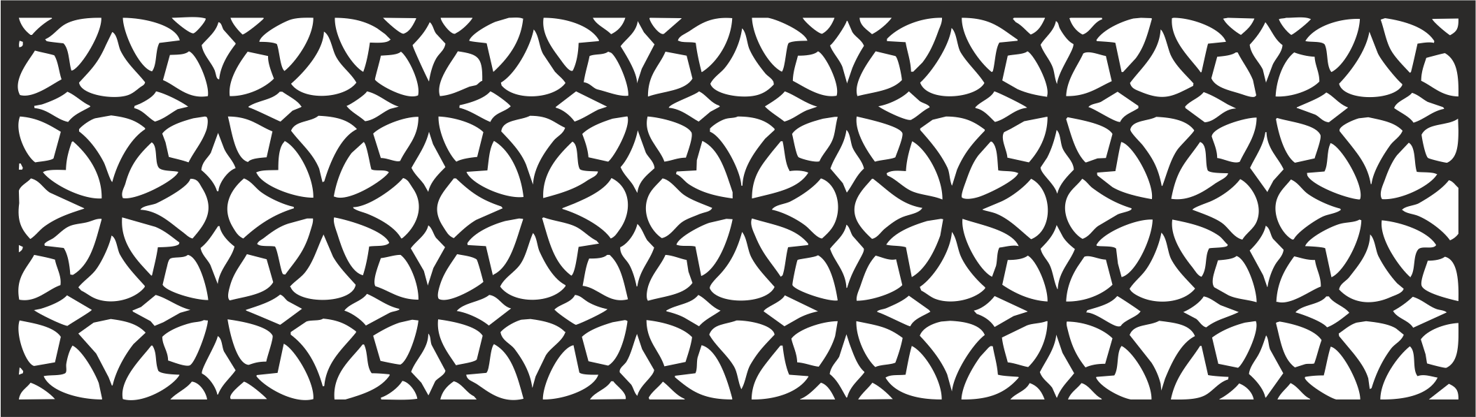 2109x597 Laser Cut Pattern Template Wood Screen Free Vector Cdr Download