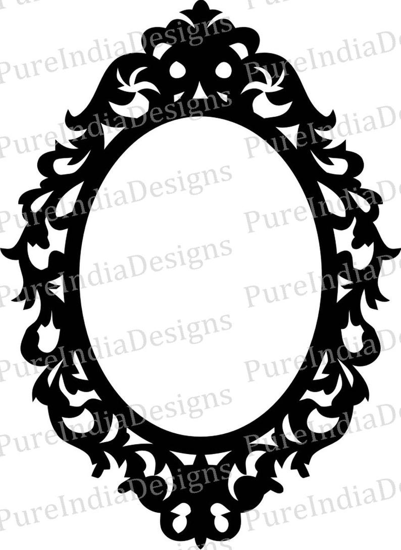 794x1089 Mirror Frame Frame Laser Cut Vector Art Cricut Silhouette Etsy