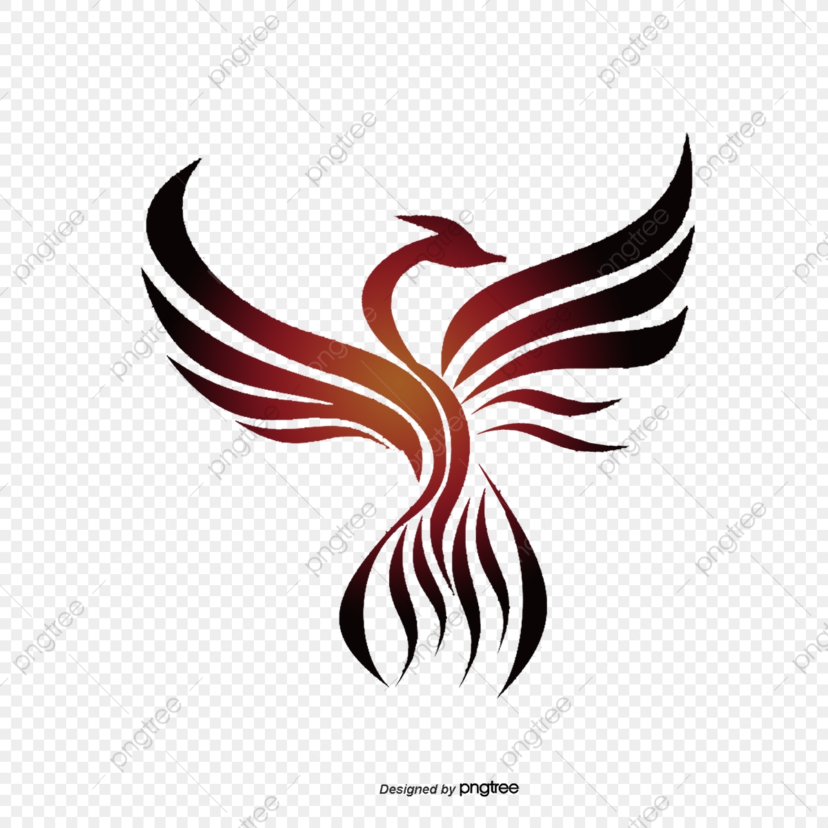 1200x1200 Phoenix Paper Cut Sticker Vector Free Material, Phoenix Vector