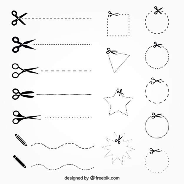 626x626 Scissors With Cut Lines Vector Free Download