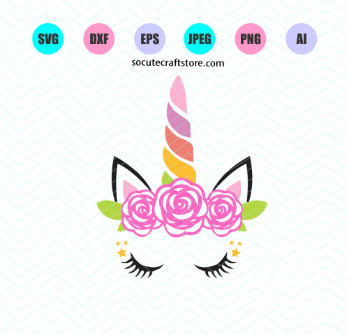 500x479 Unicorn Face Dxf Png Cut Vector Cricut Design