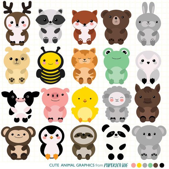 570x570 Cute Animal Clipart Set Mega Pack Of Cute Animal Vector