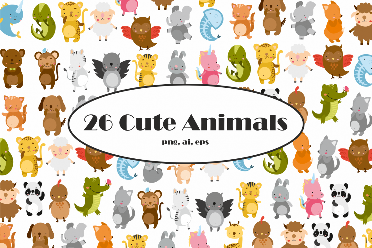 1200x800 Cute Animals Vector Clipart
