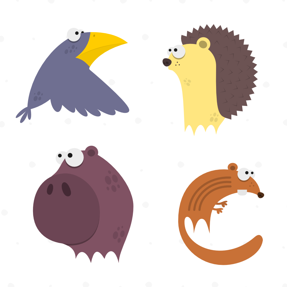 1000x1000 Cute Animals Vector Set