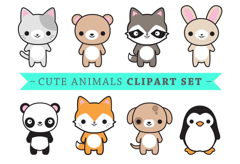 794x542 Premium Vector Clipart Cute Animals Kawaii Animals Cute Etsy