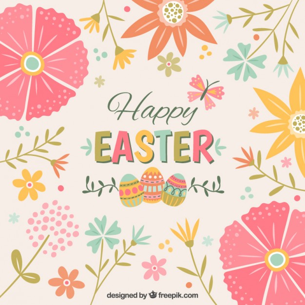Cute Floral Easter Background Vector Free Download 626x626 Cute Floral Easter Background Vector Free Download