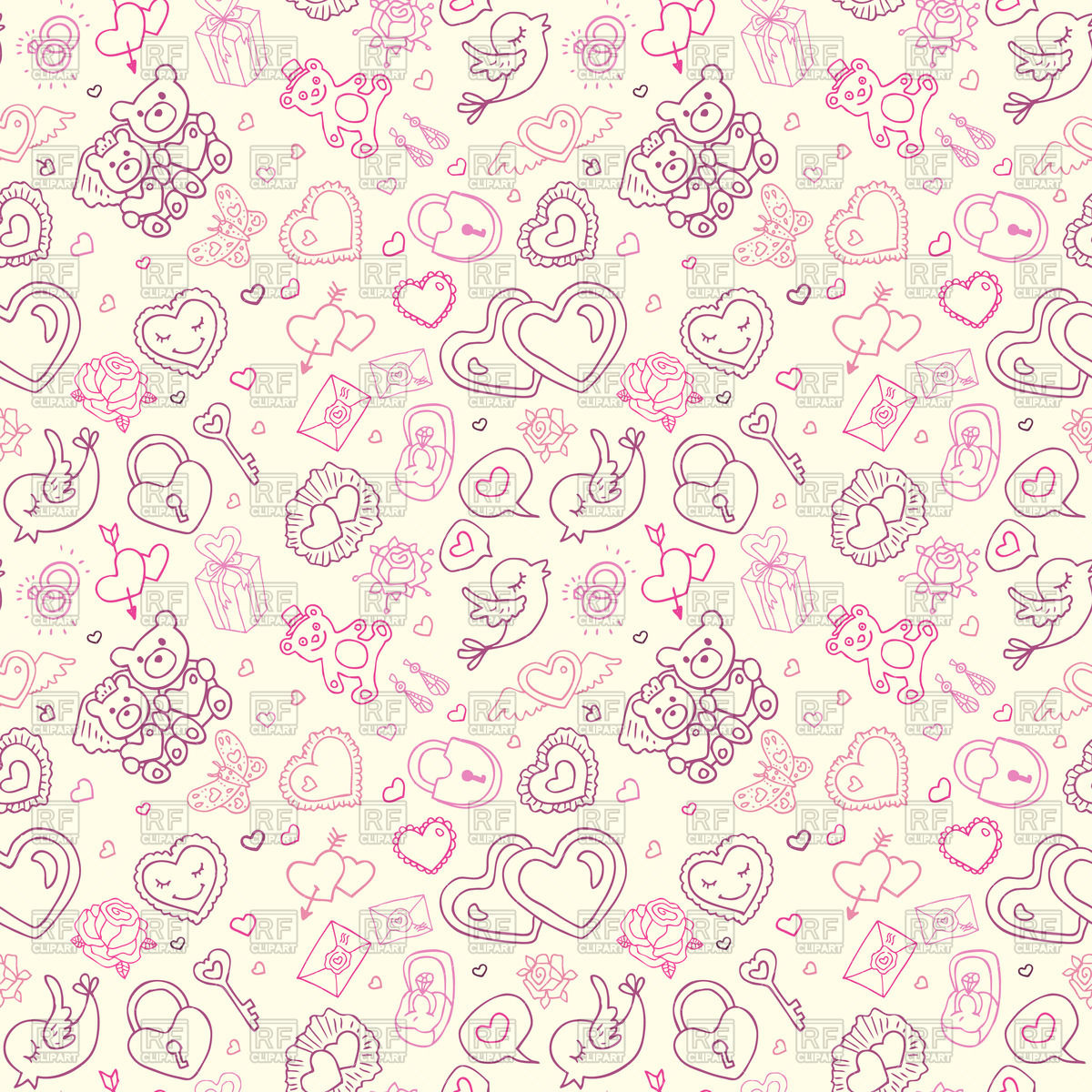 Cute Hand Drawn Wedding Seamless Background Vector Image 1200x1200 Cute Hand Drawn Wedding Seamless Background Vector Image
