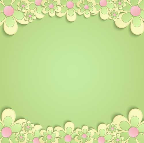 Cute Paper Flower With Green Background Vector Free Download 500x496 Cute Paper Flower With Green Background Vector Free Download