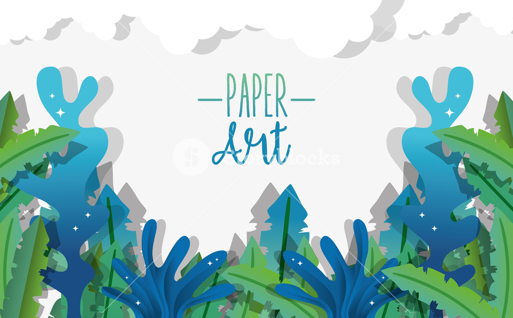 Paper Art Undersea Cute Background With Seaweed Vector 1000x621 Paper Art Undersea Cute Background With Seaweed Vector