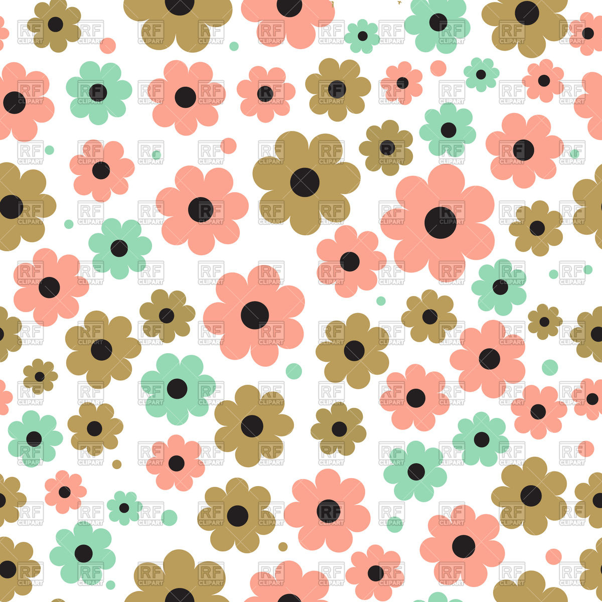 Seamless Background With Cute Flowers Vector Image Of Backgrounds 1200x1200 Seamless Background With Cute Flowers Vector Image Of Backgrounds