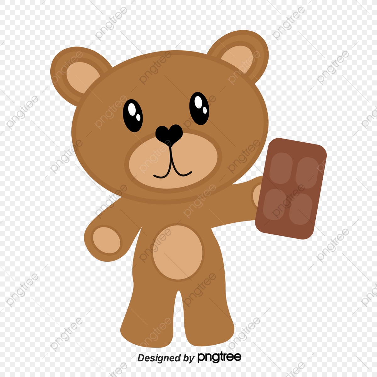 1200x1200 Eat Chocolate Bear, Vector Material, Cute Bear, Hand Painted Bear