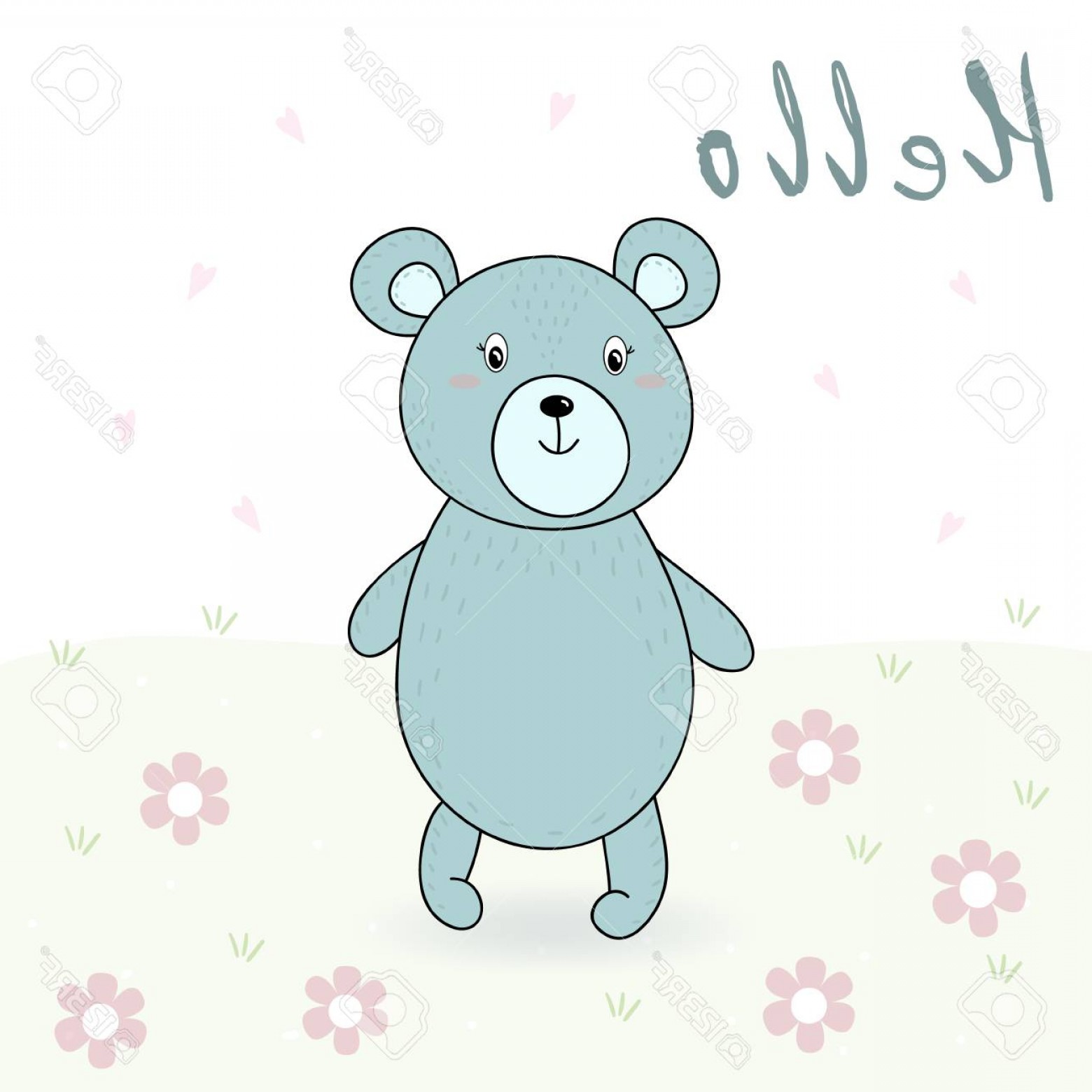 1560x1560 Photostock Vector Vector Card With Cute Bear Vector Print Soidergi