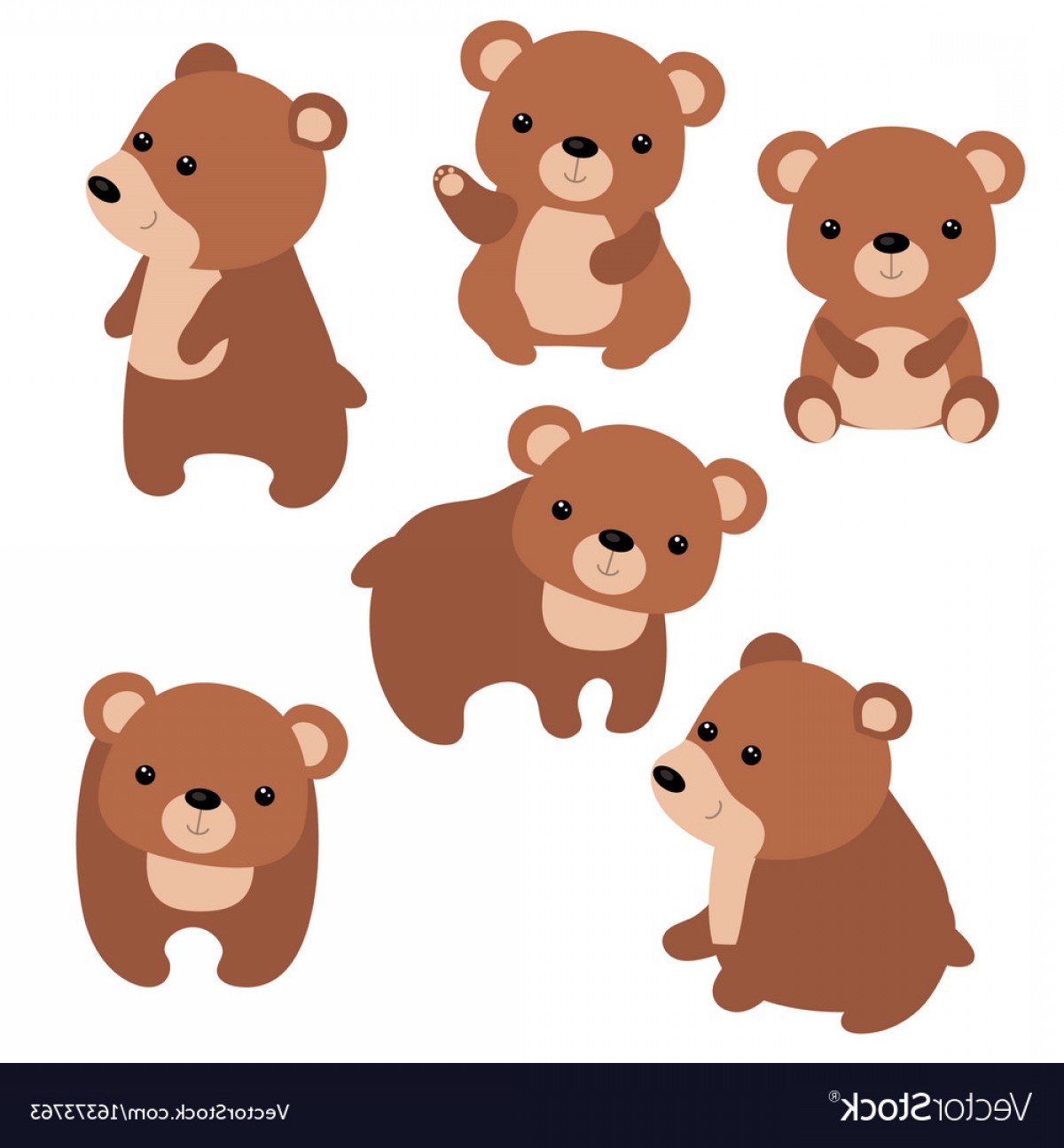 1200x1296 Set Of Cute Bears Set Of Cute Bears Vector Soidergi
