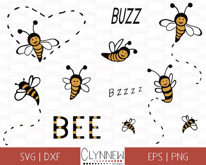 794x635 Cute Bee Bumble Bee Vector Clipart Insect Etsy