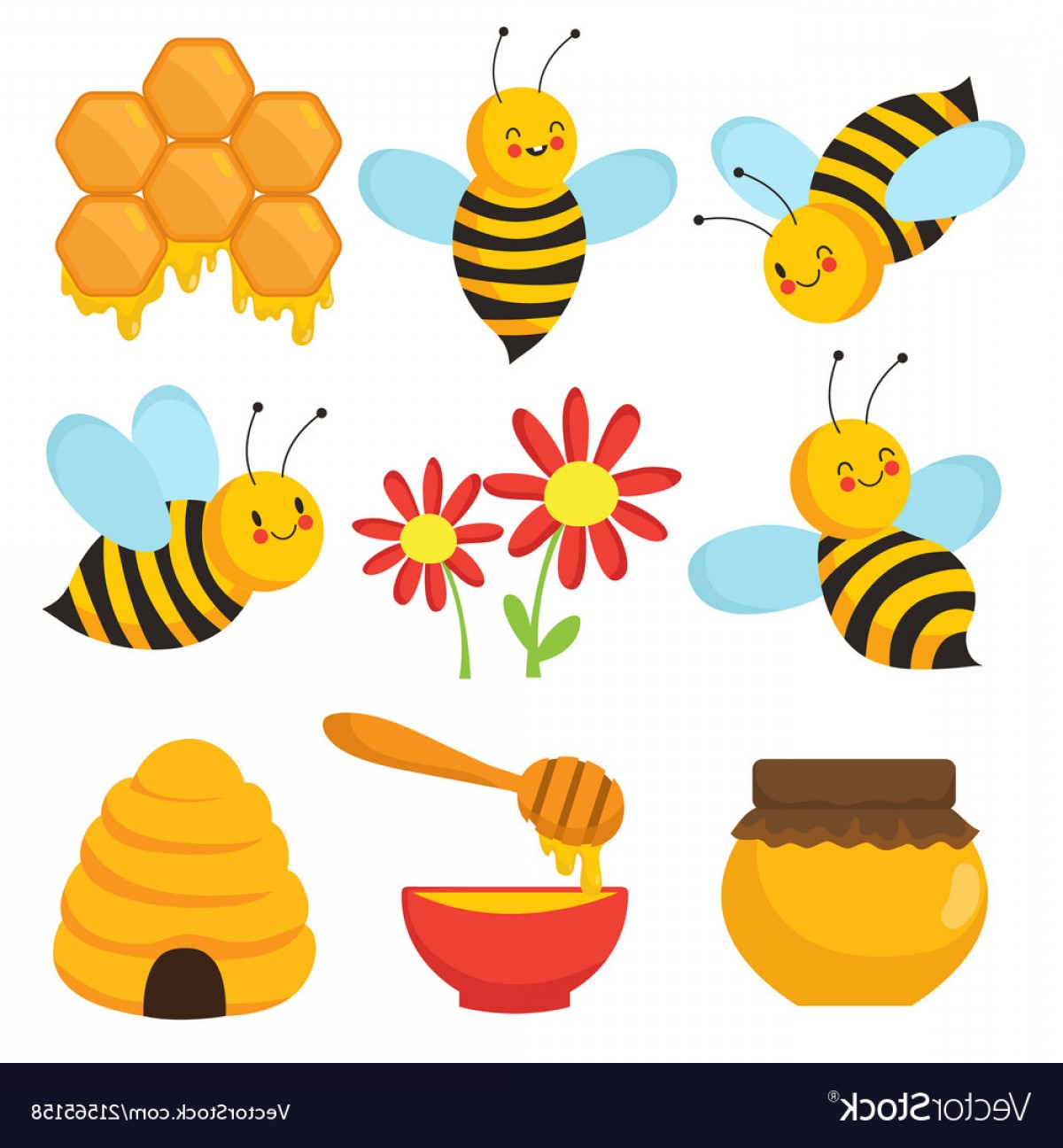 1200x1296 Cartoon Bee Cute Bees Flowers And Honey Vector Wallkeeper