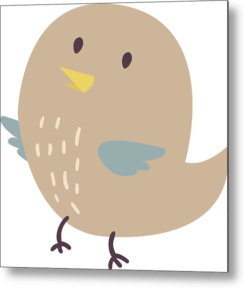 493x580 Cute Bird Vector Illustration Cartoon Colorful Metal Print