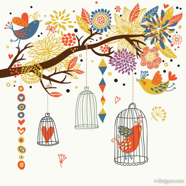 600x600 Designer Cute Bird Vector Material