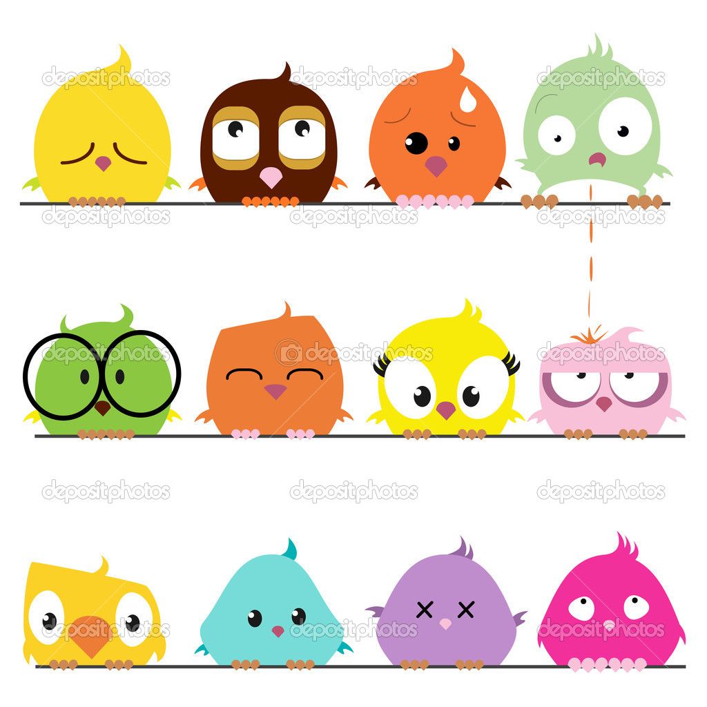 1024x1024 Set Of Cartoon Bird Vector