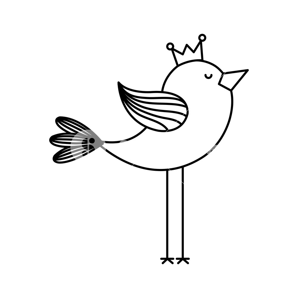 1000x1000 Love Card With Cute Bird Vector Illustration Design Royalty Free