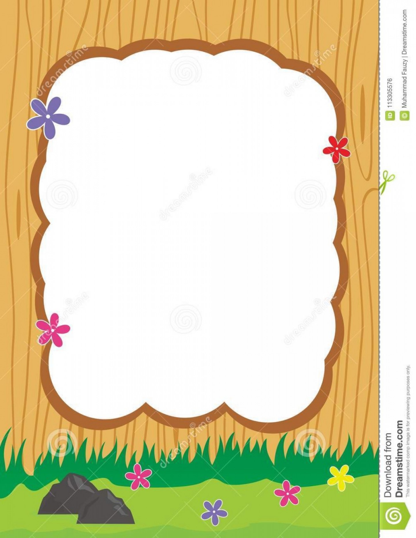 1447x1872 Cute Frame Border Decorated Beautiful Flower Wood Frame Vector