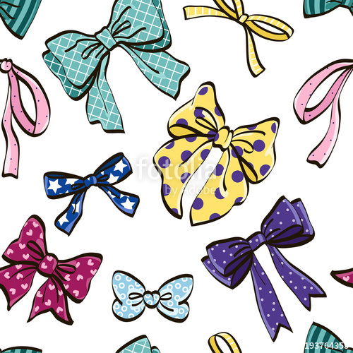 Cute Seamless Pattern With Beautiful Hand Drawn Bows Vector 500x500 Cute Seamless Pattern With Beautiful Hand Drawn Bows Vector