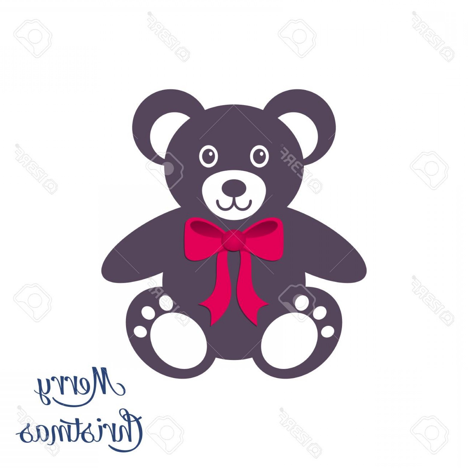 Photostock Vector Cute Teddy Bear With Red Bow Vector Illustration 1560x1560 Photostock Vector Cute Teddy Bear With Red Bow Vector Illustration