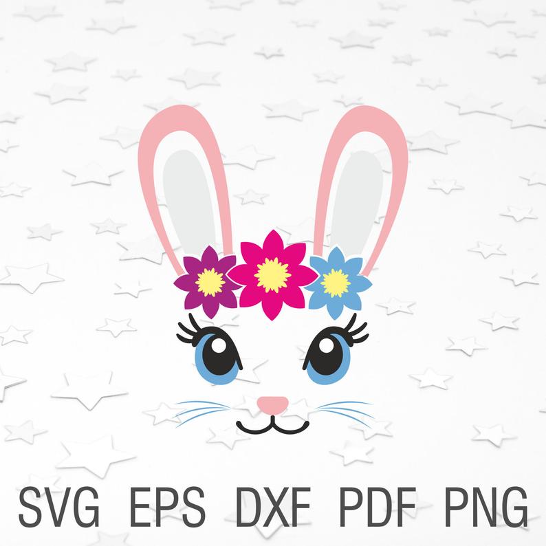 794x794 Bunny Face Easter Bunny Ears Girl Bunny Vector Easter Etsy