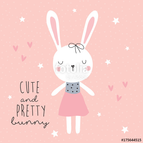 500x500 Cute And Pretty Bunny Vector Illustration Stock Image And Royalty