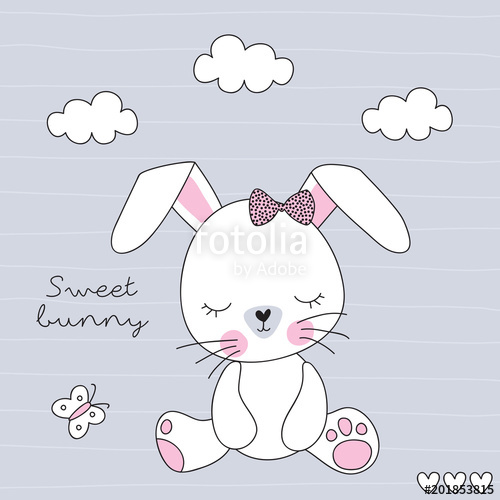 500x500 Cute Bunny Rabbit Vector Illustration Stock Image And Royalty
