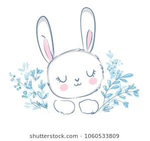 299x280 Cute Bunny, Vector Illustration, Hand Drawn Cute Rabbit