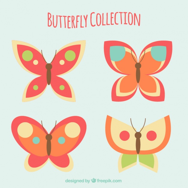 626x626 Collection Of Cute Butterflies Vector Free Download