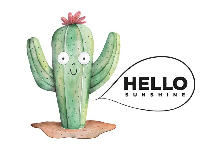 700x490 Cute Cactus Botanical Plant Watercolor Style