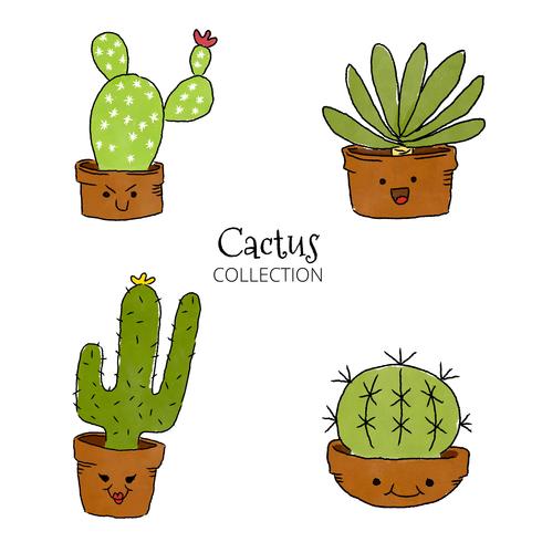 490x490 Cute Cactus Smiling Set