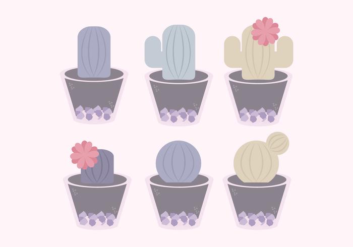 700x490 Vector Cute Cacti Set