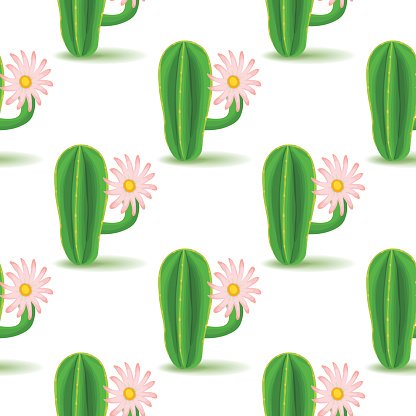 416x416 Vector Cute Cactus With Flower Premium Clipart