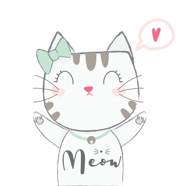 626x626 Cute Cat Vector Premium Download