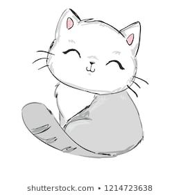 261x280 Hand Drawn Cute Cat Vector Illustration Children's Design Poster
