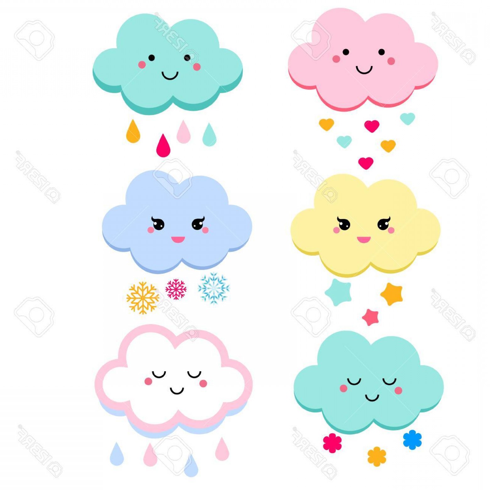 1560x1560 Photostock Vector Cute Clouds Vector Illustration For Kids
