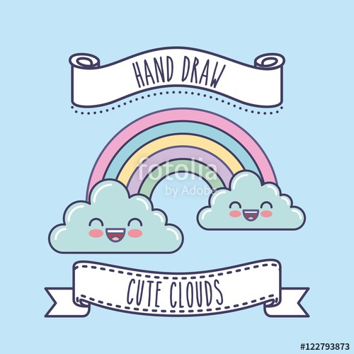 500x500 Hand Draw Cute Clouds Vector Illustration Design Stock Image